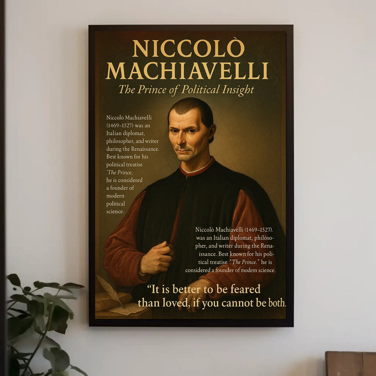 Niccolò Machiavelli The Prince of Political Insight Poster