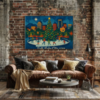 Holiday Skating Salt Lake City Festive Impressionism Poster