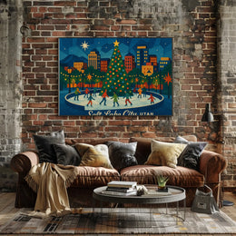 Holiday Skating Salt Lake City Festive Impressionism Poster