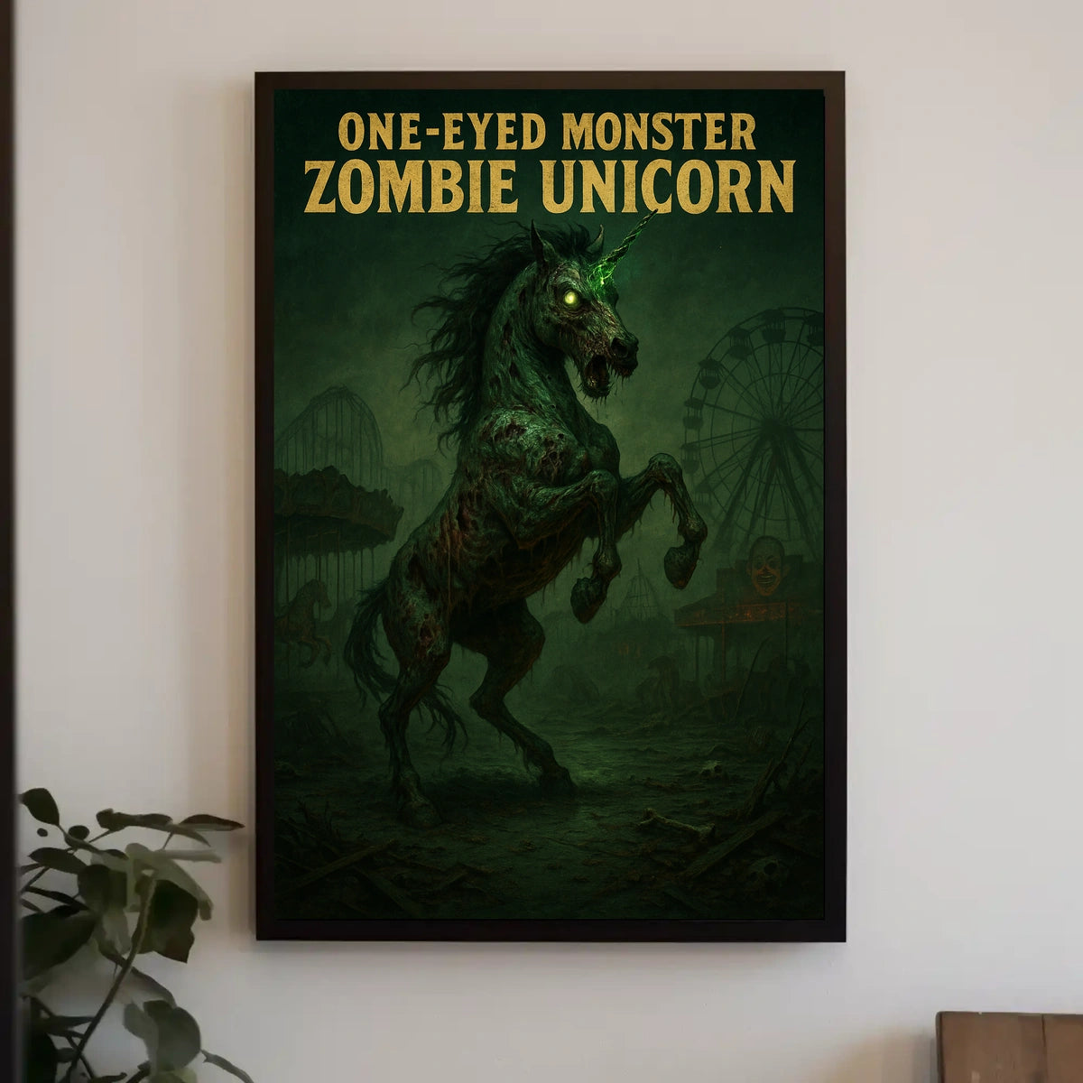 One-Eyed Monster Zombie Unicorn Poster