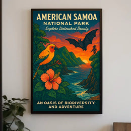 American Samoa National Park Vibrant Scenic Travel Poster