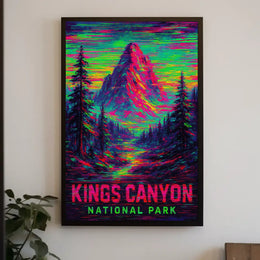 Kings Canyon National Park Vintage Scenic Wilderness Travel Wall Art Breathtaking Nature Escape Gift Souvenir Poster