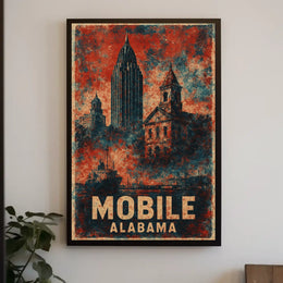 Mobile, Alabama A Vintage Tribute Poster