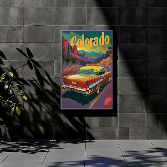 Vintage Colorado Road Trip Vintage Poster