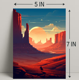 Desert Sunset Journey Poster PosterGoat