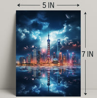 Reflections Of A Modern Skyline Modern Poster