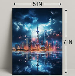 Reflections Of A Modern Skyline Modern Poster