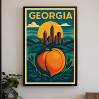 Georgia Peach and Skyline Poster