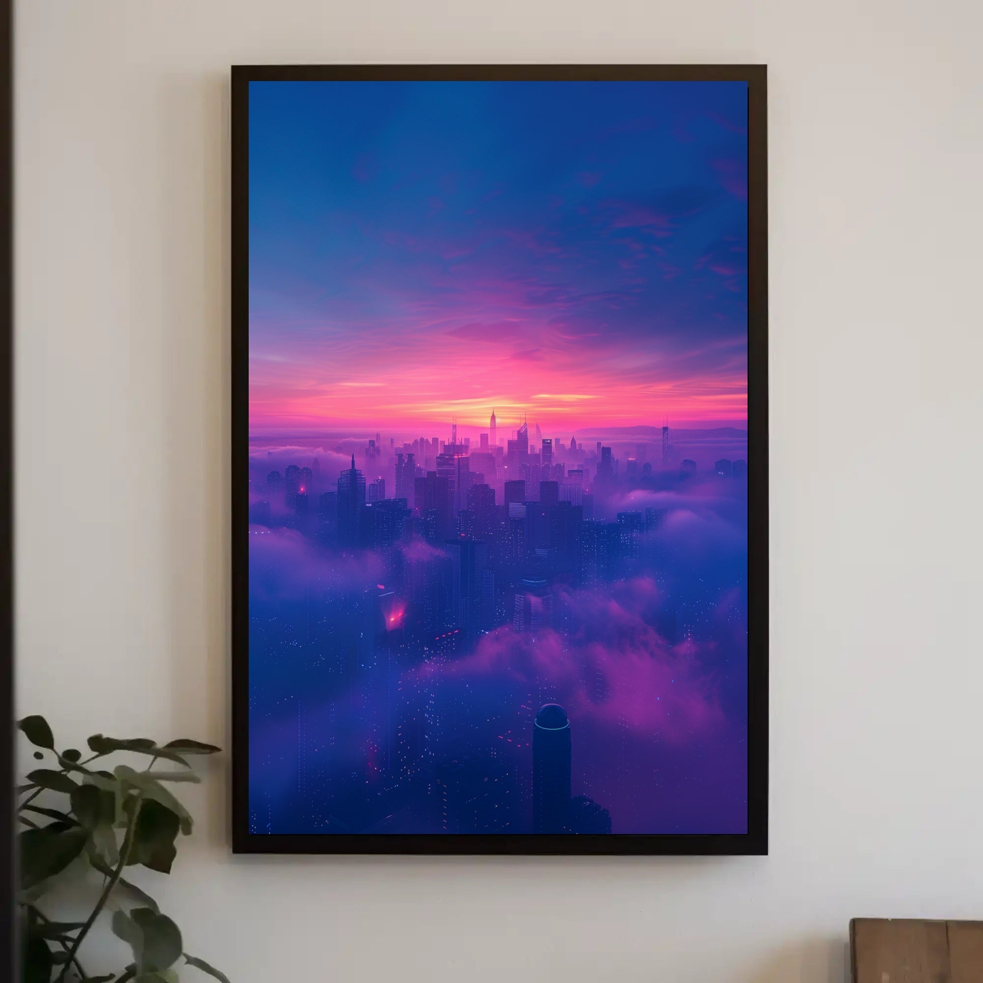 Futuristic Twilight Cityscape Urban or Cityscape Poster PosterGoat