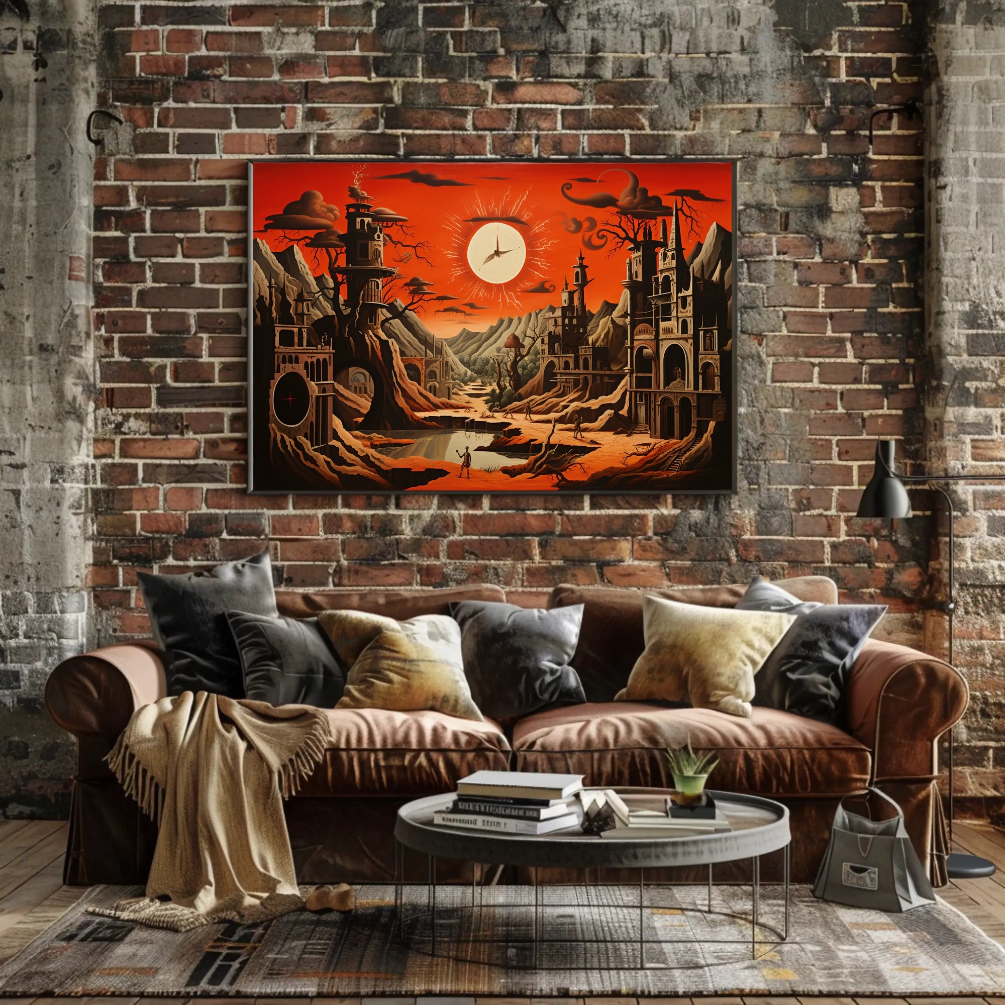 Surreal Gothic Landscape with Radiant Sky Fantasy Mythology Poster