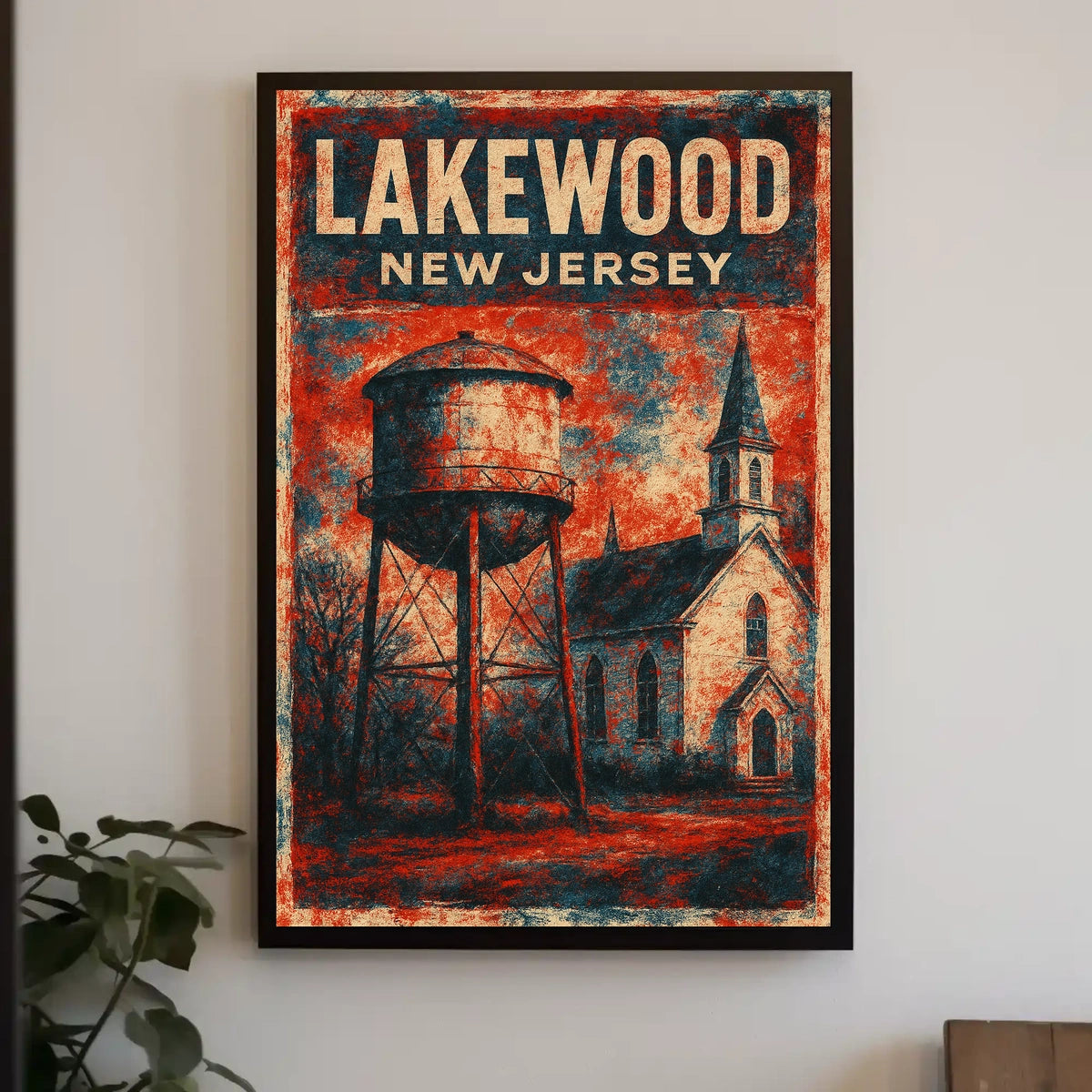 Vintage Lakewood Design Nostalgic Americana Travel Poster