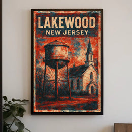 Vintage Lakewood Design Nostalgic Americana Travel Poster