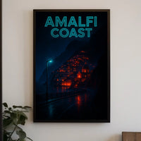 Amalfi Coast At Night Poster Wall Art Print Gallery Quality