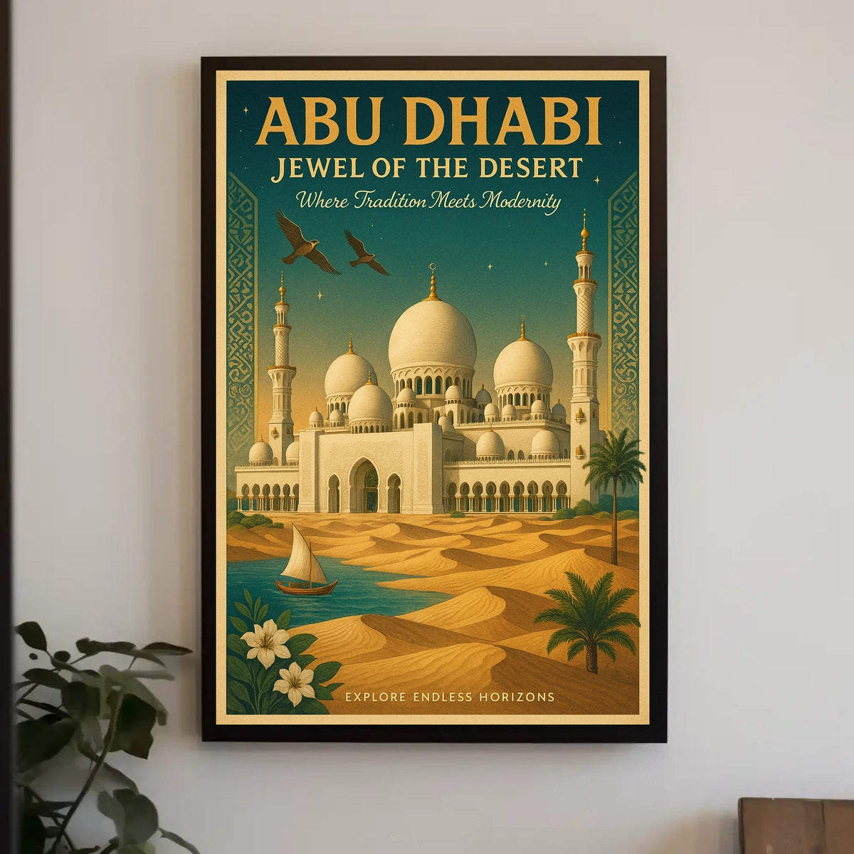 Abu Dhabi Tranquil Elegance Travel Poster