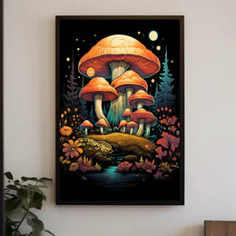 Enchanted Forest Mushroom Art Poster - Pop Culture Poster