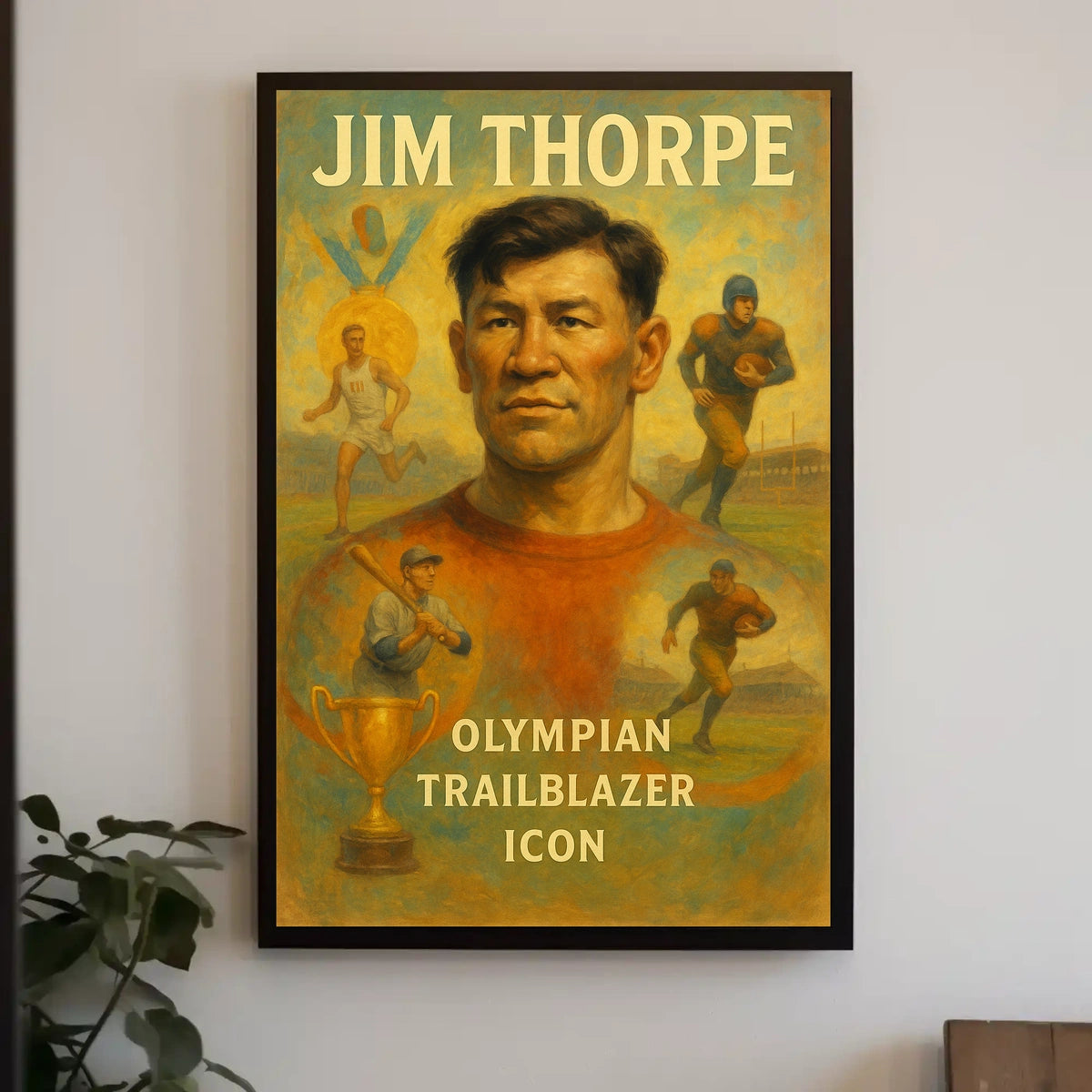 Olympian Trailblazer Icon Jim Thorpe Poster