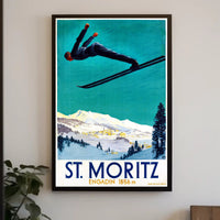 Ski Jumper Adventure in St. Moritz Sports Poster PosterGoat