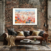 Madrid Flower Market Scene: Urban or Cityscape Poster