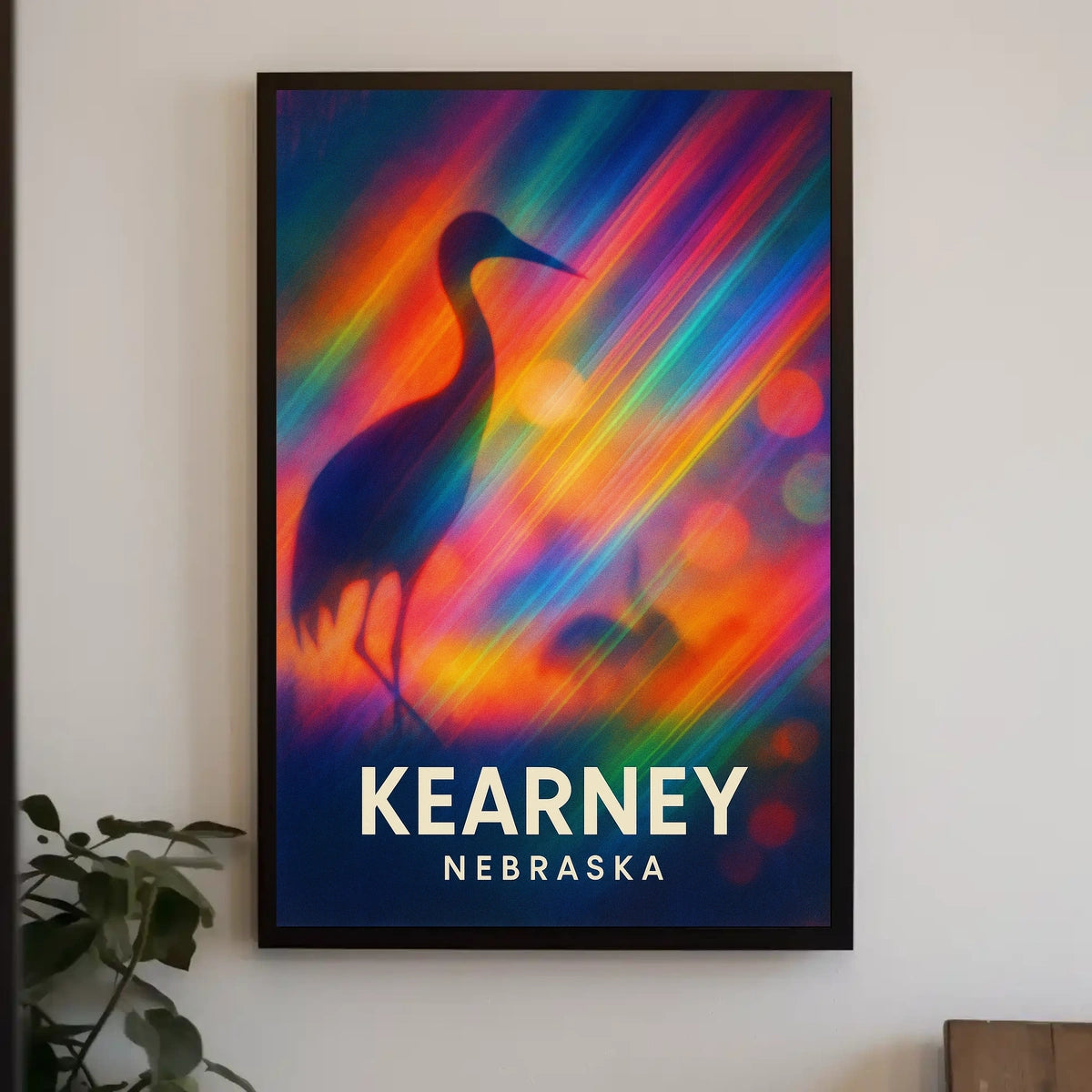 Crane Migration Wildlife Expressionism Collectors Poster