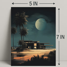 Moonlit Modern Oasis Modern Poster PosterGoat