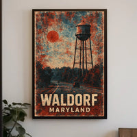 Water Tower Americana Retro Nostalgic Poster
