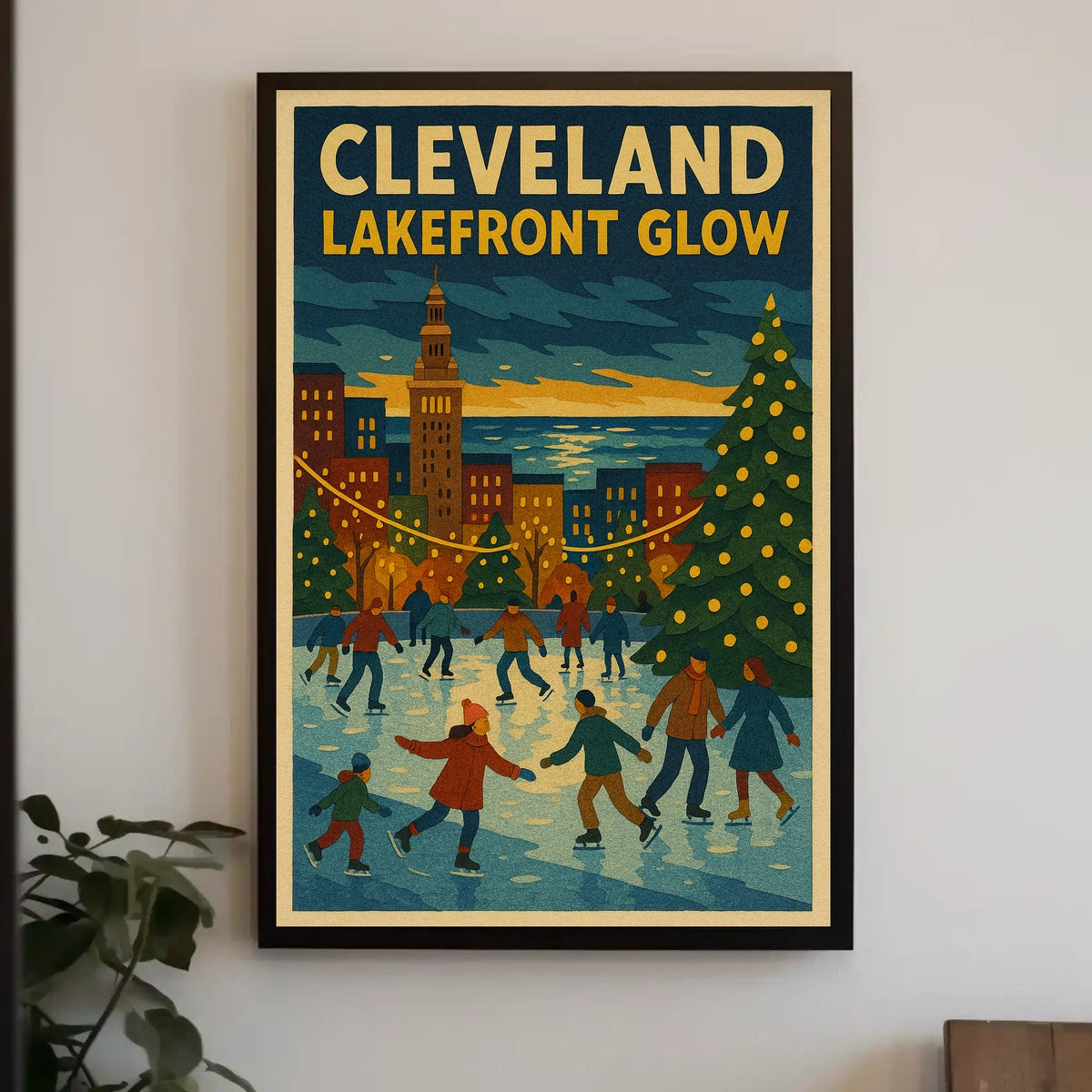 Cleveland Lakefront Glow Poster