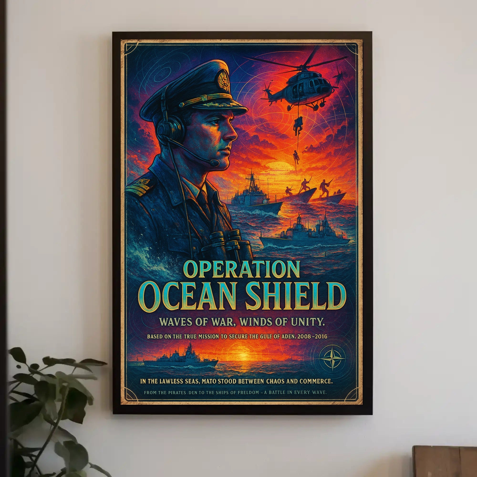 Ocean Shield Heroic Naval Military Recruitment Poster