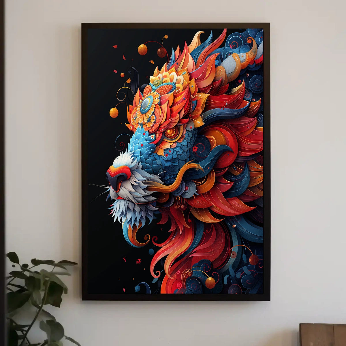 Vibrant Lion Art Poster