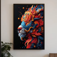 Vibrant Lion Art Poster