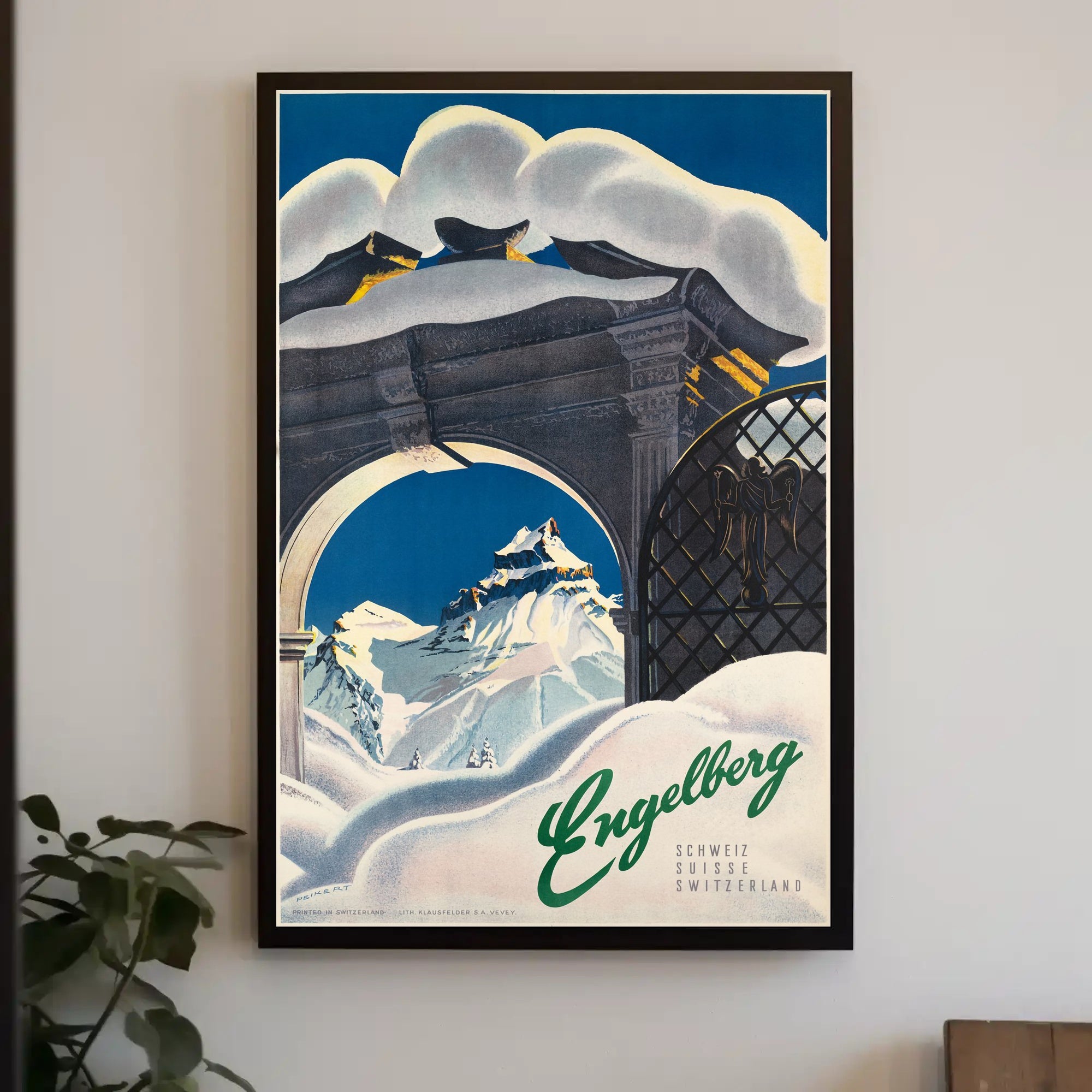 Vintage Engelberg Switzerland Travel Poster PosterGoat