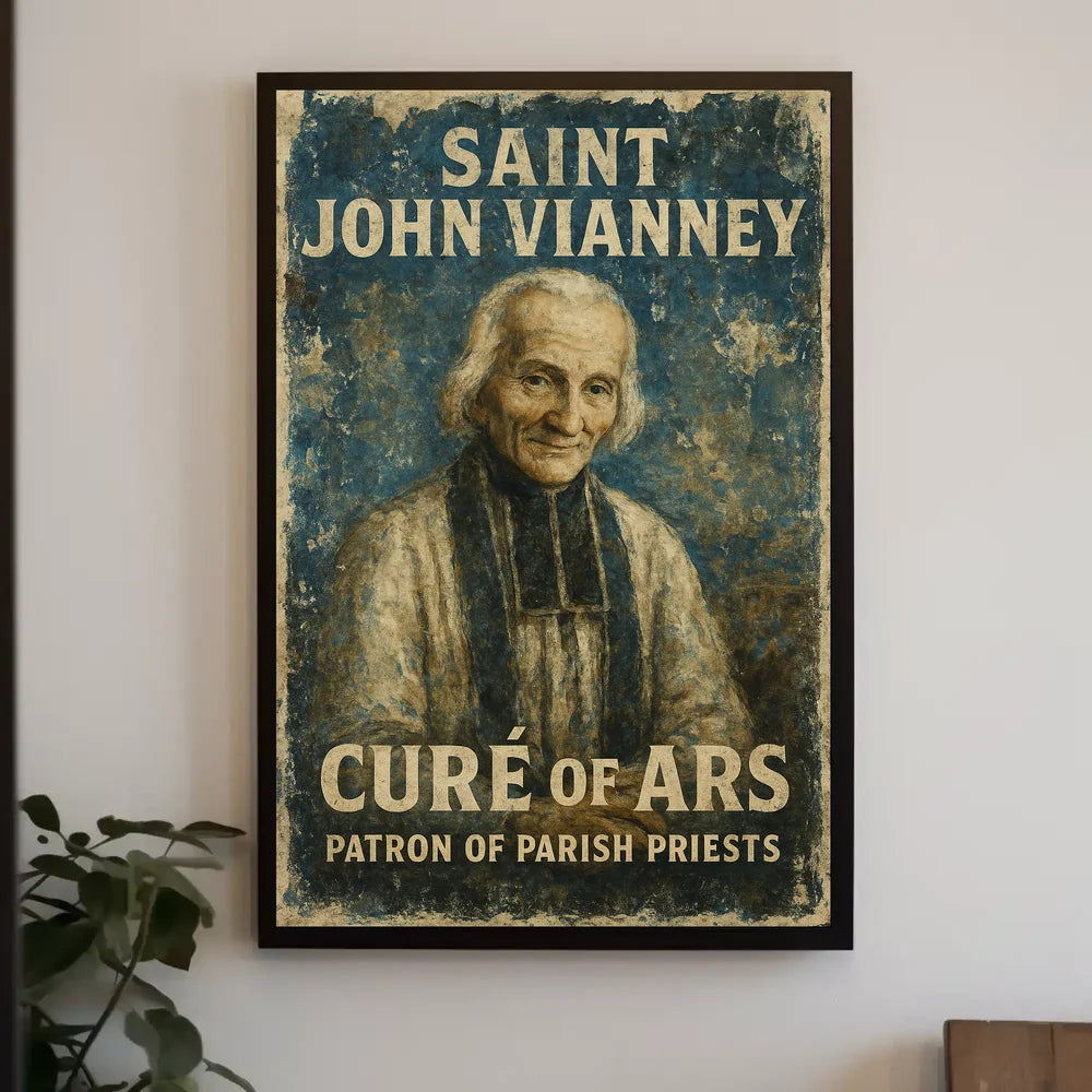 Saint John Vianney Revered Clerical Art Poster