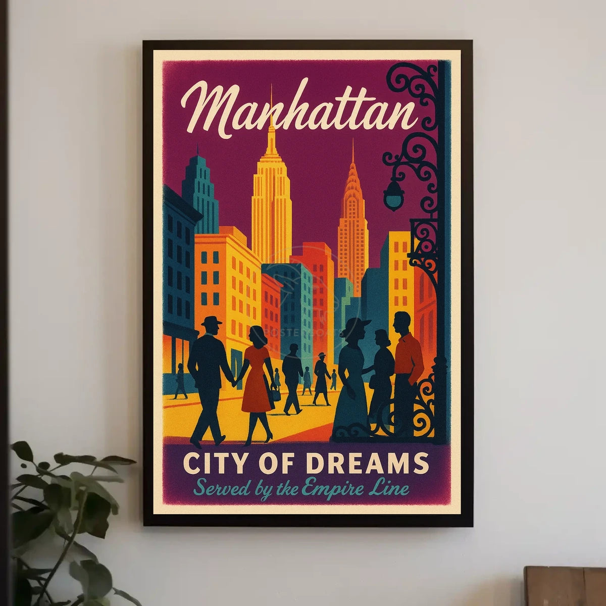Manhattan City of Dreams Vintage Travel Poster
