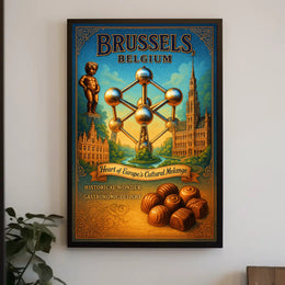 Brussels, Belgium Heart of Europe's Cultural Melange Poster