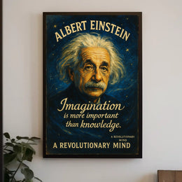 Albert Einstein Inspirational Imagination Quote Poster Art