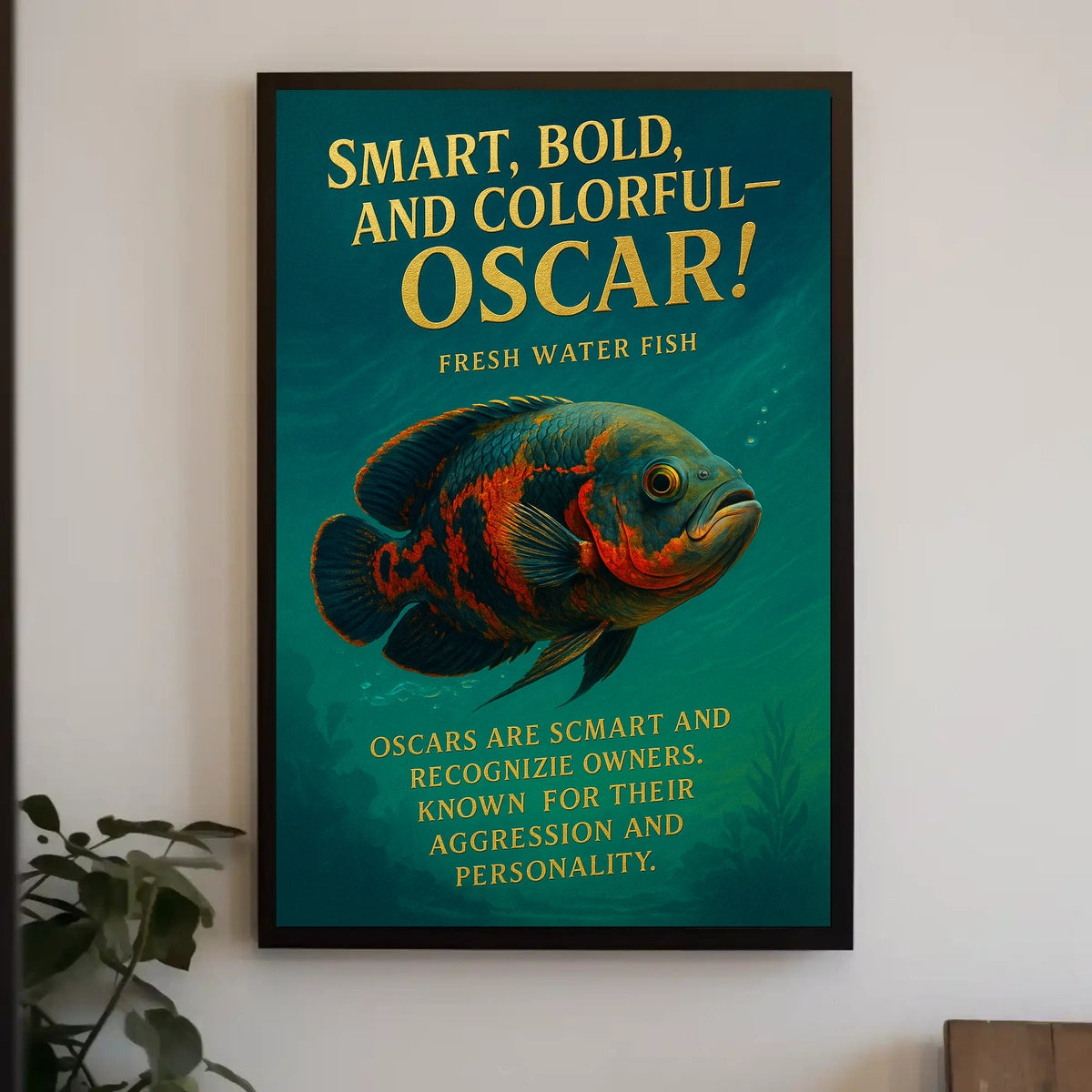 Oscar Fish Modern Art Poster: Bold & Colorful