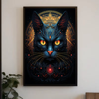 Stylized Symmetrical Cat Art Print - Animal Poster