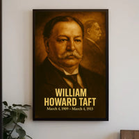 William Howard Taft Presidential Poster Vintage Analog Film Aesthetic Wall Art Historical Portrait Print