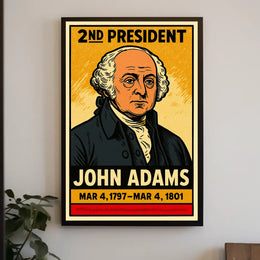 John Adams 2nd President of the United States Inked Comic Style Poster
