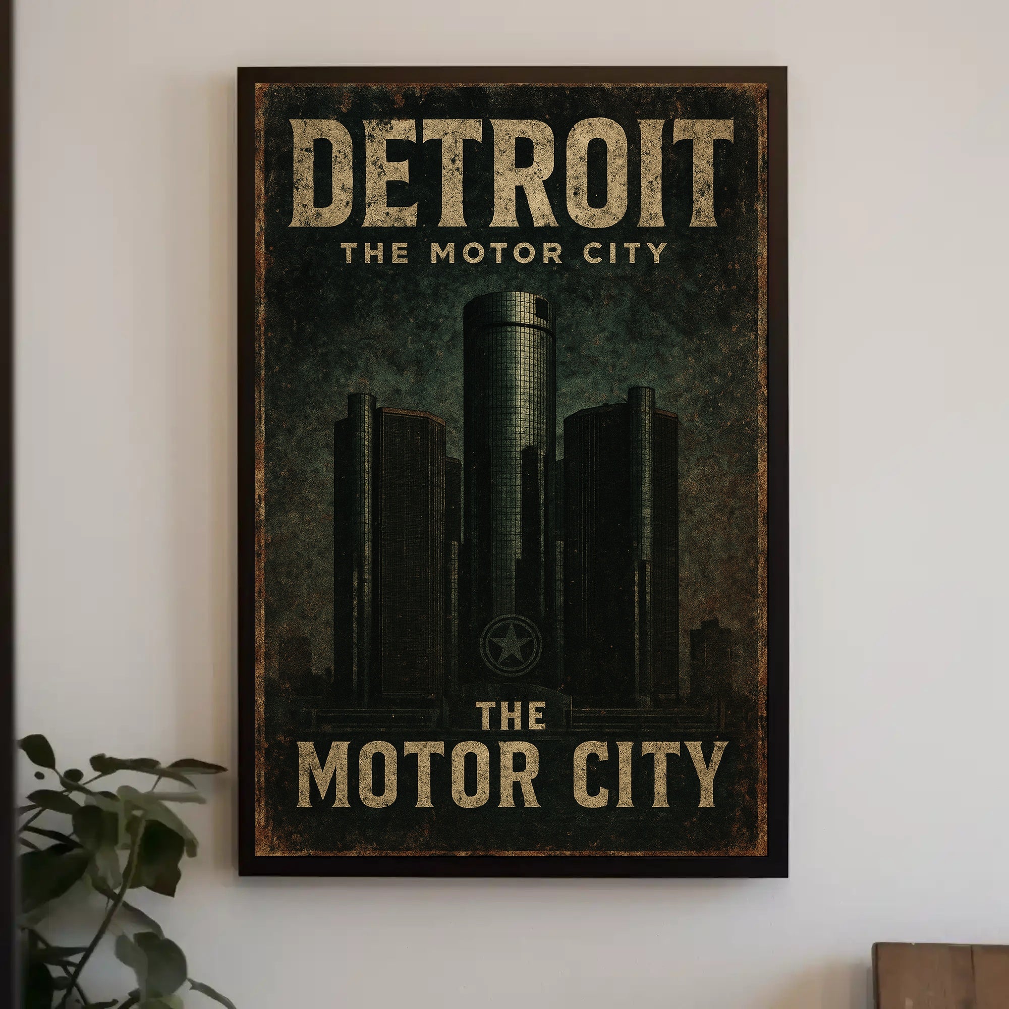 Detroit Motor City Vintage Urban or Cityscape Poster PosterGoat