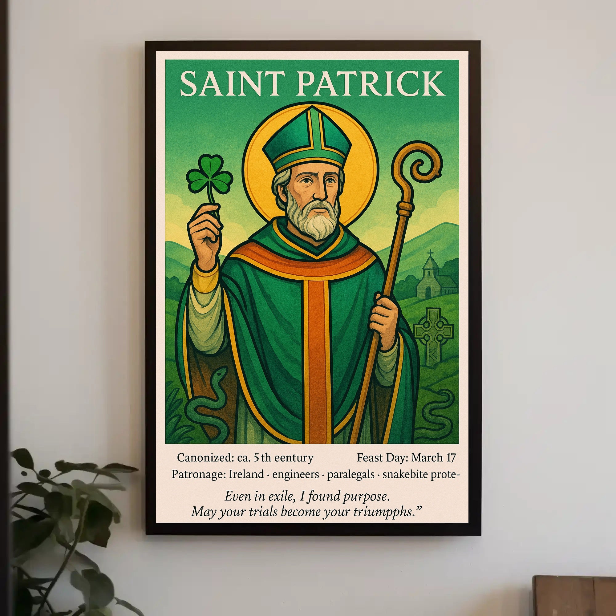Saint Patrick Patron of Ireland Poster PosterGoat