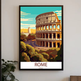 Colosseum by Day: Modern Rome Travel Poster