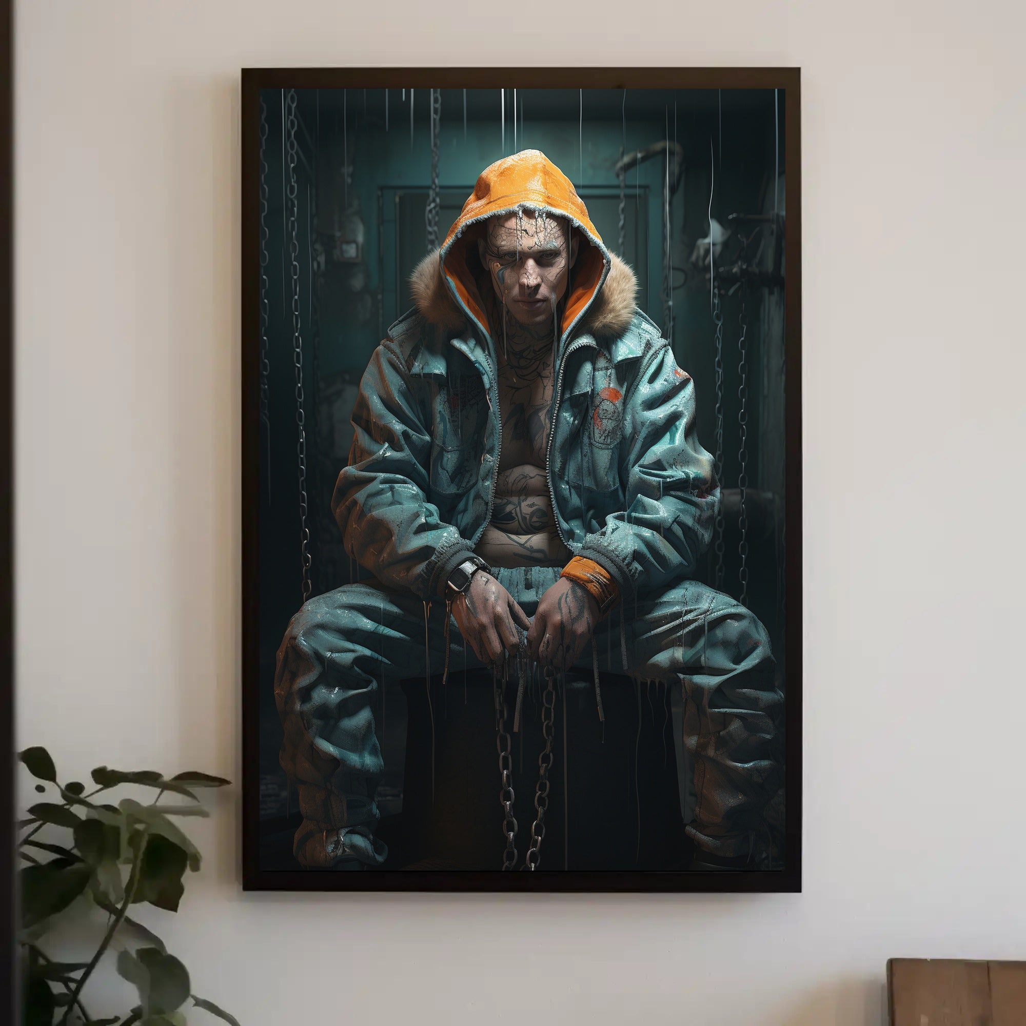 Futuristic Dystopian Character in Urban Scene - Sci-Fi Poster