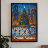 Detroit Winter Wonderland Vintage Collectors Poster