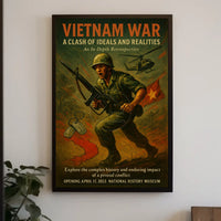 Vietnam War Combat Scene Vintage Cultural or Heritage Poster