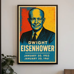 Dwight Eisenhower Patriotic Retro Portrait Poster