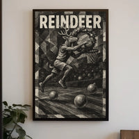 Reindeer Basketball Poster