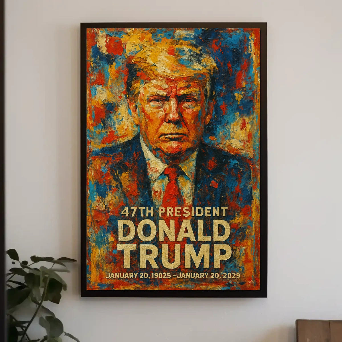 Donald Trump Visionary Resolve in Abstract Poster