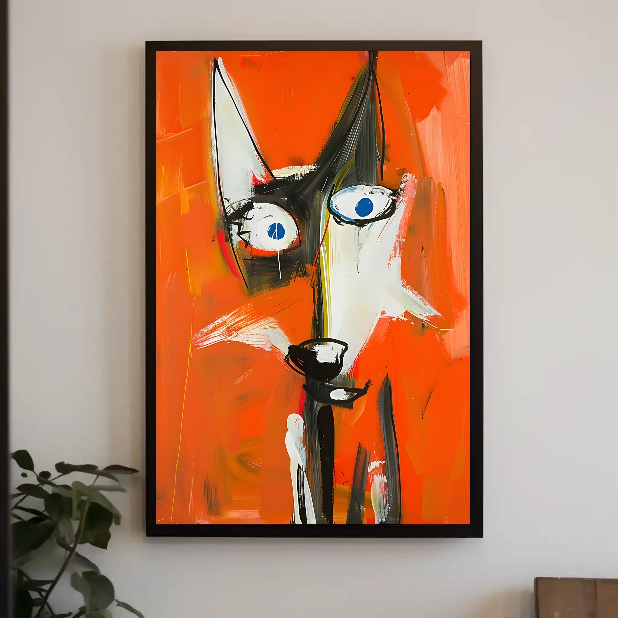 Abstract Fox Wall Art Poster Minimalist Animal Print