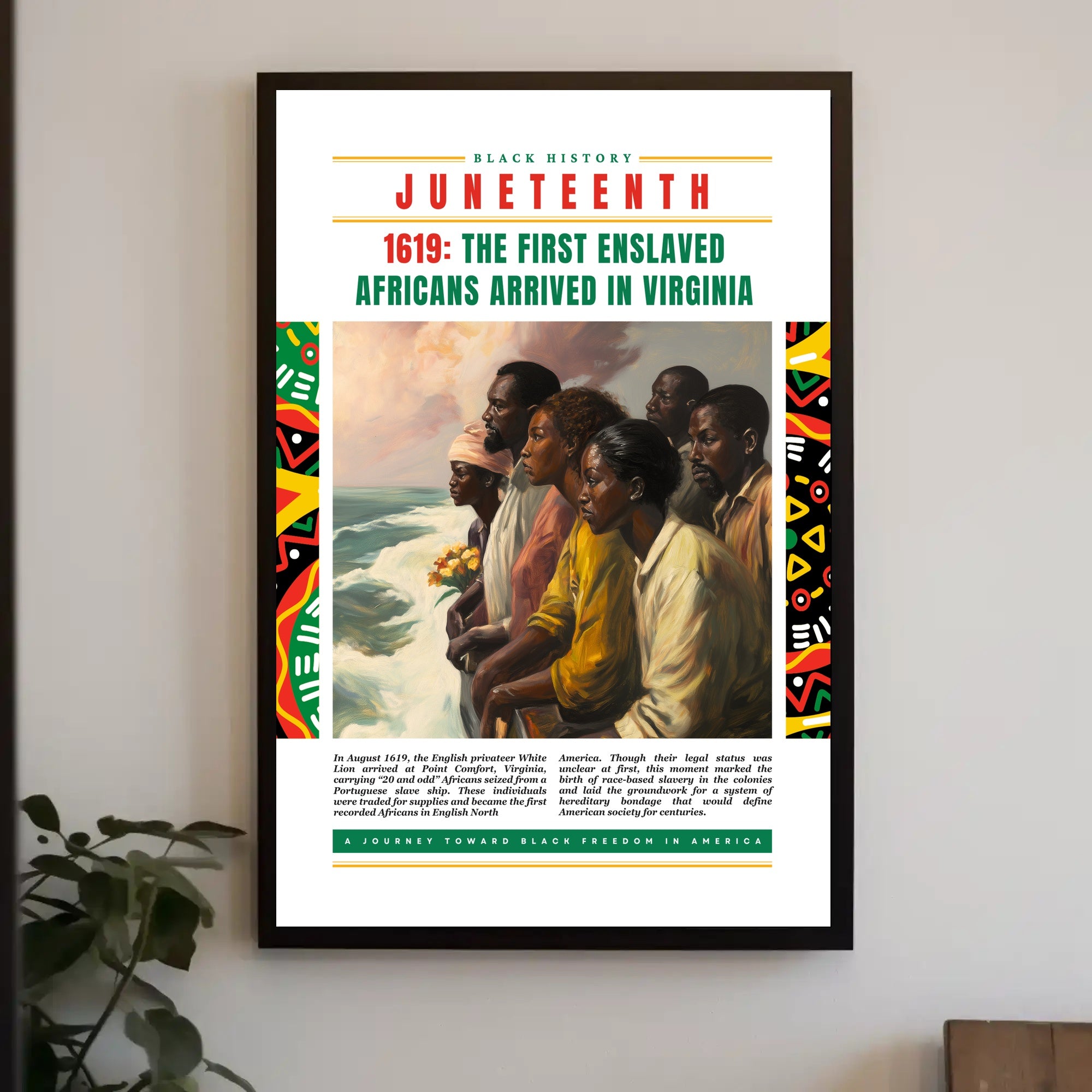 Black History Arrival Commemorative Art Print - Heritage Poster