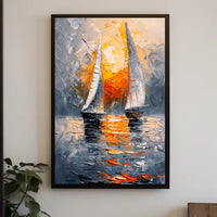 Sailing at Sunset Poster